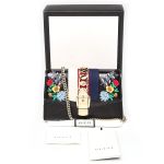 Túi Đeo Chéo Nữ Gucci Sylvie Embroidered Leather Mini Bag 494646 Màu Đen