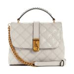 Túi Đeo Chéo Nữ Guess Gaia Mini Top Handle Flap Màu Trắng