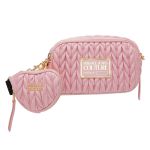 Set Túi Đeo Chéo Nữ Versace Jeans Couture Pink Crunchy Shoulder Bag Màu Hồng Nhạt