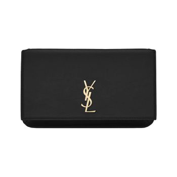 Túi Đeo Chéo Đựng Điện Thoại Nữ Yves Saint Laurent YSL Cassandre Phone Holder With Strap In Smooth Leather 6350950U40J1000 Màu Đen