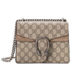 Túi Đeo Chéo Nữ Gucci Dionysus GG Supreme Mini Bag Màu Nâu