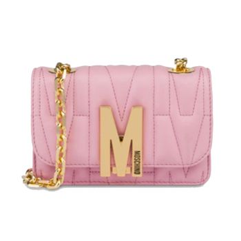 Túi Đeo Chéo Nữ Moschino Mini Quilted Bag With Shoulder Strap Màu Hồng