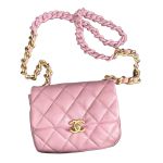 Túi Đeo Chéo Nữ Chanel Matelasse Single Chain Leather Shoulder Bag Pink Màu Hồng