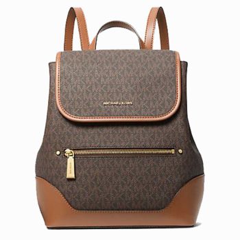 Balo Nữ Michael Kors MK Harrison Medium Logo Backpack 30S3G8HB2B Màu Nâu Đen