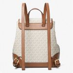 Balo Nữ Michael Kors MK Harrison Medium Logo Backpack 30S3G8HB2B Màu Trắng Nâu