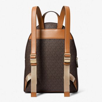 Balo Nữ Michael Kors MK 30S3GYDB6B Sally Medium 2-In-1 Logo and Faux Leather Backpack Brown Màu Nâu