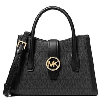 Túi Xách Nữ Michael Kors MK Natural Gabby Logo Satchel 35S3G5GS5B Màu Đen Xám