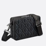 Túi Đeo Chéo Nam Dior Pouch With Strap Black CD Diamond Canvas Màu Đen