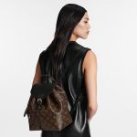 BaLo Nữ Louis Vuitton LV Montsouris BB Backpack Monogram Nâu Đen Canvas Best Quality M45515 Màu Nâu Đen