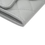 Ví Chanel Classic Caviar Quilted Flap Card Holder Grey Gold Hardware Màu Xám