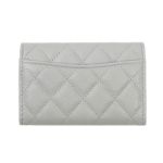 Ví Chanel Classic Caviar Quilted Flap Card Holder Grey Gold Hardware Màu Xám