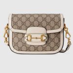 Túi Đeo Chéo Nữ Gucci Horsebit 1955 Mini Bag Màu Nâu Trắng