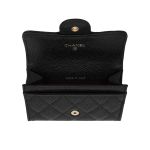 Ví Chanel Classic Card Holder Grained Calfskin Gold Black AP0214-Y01864-C3906 Màu Đen