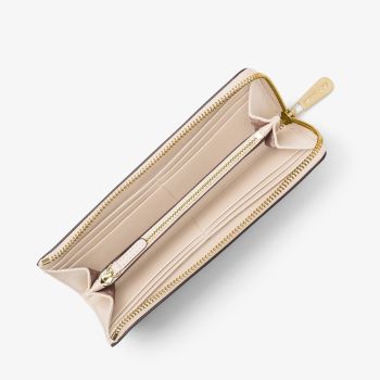 Ví Nữ Michael Kors MK Jet Set Travel Large Logo Quarter-Zip Wallet 35F8GTVZ3B Màu Trắng