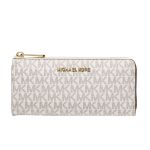 Ví Nữ Michael Kors MK Jet Set Travel Large Logo Quarter-Zip Wallet 35F8GTVZ3B Màu Trắng