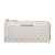 Ví Nữ Michael Kors MK Jet Set Travel Large Logo Quarter-Zip Wallet 35F8GTVZ3B Màu Trắng
