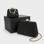 Gift Set Túi Nữ Charles & Keith CNK Mini Quilted Chain Bag - Black CK17-70701232 Màu Đen