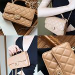 Túi Đeo Chéo Nữ Chanel Woc Handle Lambskin Màu Caramel