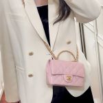 Túi Đeo Chéo Nữ Chanel Mini Handle Bag Pink Màu Hồng Nhạt