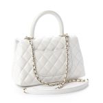 Túi Đeo Chéo Nữ Chanel Caviar Quilted Coco 9.5 Flap White Màu Trắng