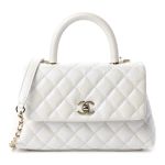 Túi Đeo Chéo Nữ Chanel Caviar Quilted Coco 9.5 Flap White Màu Trắng