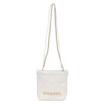 Túi Đeo Chéo Nữ Chanel Mini 22 Bag White Calfskin Gold Hardware Màu Trắng