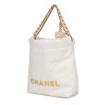 Túi Đeo Chéo Nữ Chanel Mini 22 Bag White Calfskin Gold Hardware Màu Trắng