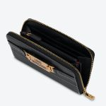 Ví Nữ Moschino Love Moschino Plaque Line Black Faux Leather Zip Around Wallet JC5607PP0DKB0000 Màu Đen