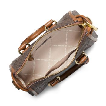 Túi Xách Tay Nữ Michael Kors MK Carine Extra-Small Logo Satchel Brown 35F2GCCC5B Màu Nâu