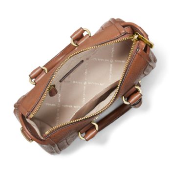 Túi Xách Tay Nữ Michael Kors MK Carine Extra-Small Pebbled Leather Satchel 35F2GCCC5L Màu Nâu