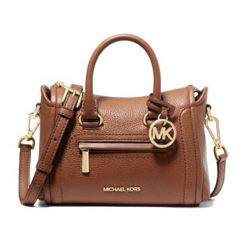 Túi Xách Tay Nữ Michael Kors MK Carine Extra-Small Pebbled Leather Satchel 35F2GCCC5L Màu Nâu