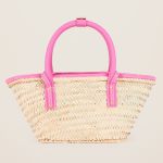 Túi Đeo Chéo Nữ Jacquemus Cói Le Petit Panier Soli Mini Beach Basket Bag Màu Be Hồng