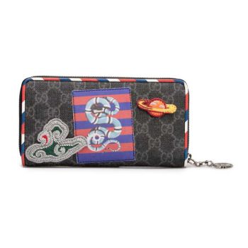 Ví Nam Gucci Mens Night Courrier GG Supreme Wallet In Black 496342 9F25N 1073 Màu Đen