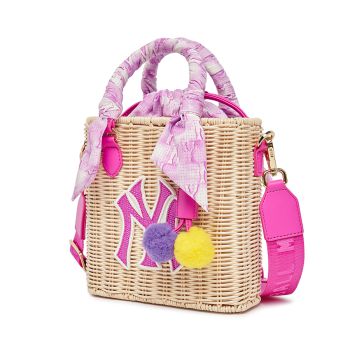 Túi Xách Tay Nữ MLB Basic Logo Bag New York Yankees 7ACRM0533 Màu Hồng