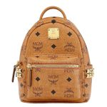 Balo MCM Visetos Stark Bebe Boo Side Studded Backpack X-Mini Cognac Màu Nâu
