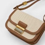 Túi Đeo Chéo Nữ Charles & Keith CNK Charlot Canvas Crossbody Bag - Chocolate CK2-80782074 Màu Nâu Kem