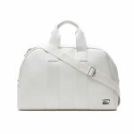 Túi Du Lịch Lacoste Unisex Supple Leather Weekend Bag NU4020PN Màu Trắng