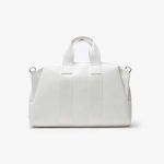 Túi Du Lịch Lacoste Unisex Supple Leather Weekend Bag NU4020PN Màu Trắng