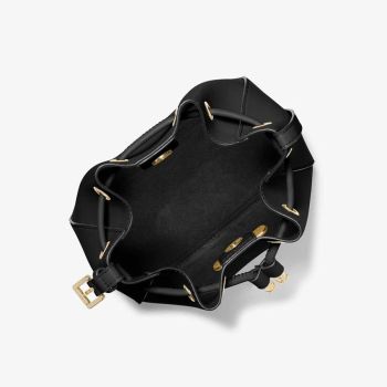 Túi Đeo Chéo Michael Kors MK Phoebe Small Logo Bucket Bag Màu Đen