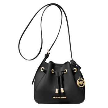 Túi Đeo Chéo Michael Kors MK Phoebe Small Logo Bucket Bag Màu Đen