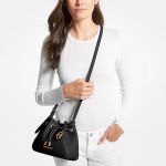 Túi Đeo Chéo Michael Kors MK Phoebe Small Logo Bucket Bag Màu Đen