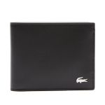 Set Ví Nam + Móc Khóa Lacoste Men's Fitzgerald Smooth Leather Wallet And Key Ring Gift Box NH3786FG J97 Màu Đen