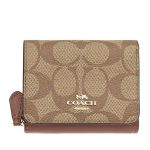 Ví Nữ Coach Small Trifold Wallet In Signature Canvas 7331 Màu Nâu