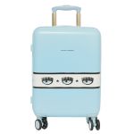Vali Chiara Ferragni Logomania Hardshell Suitcase Màu Xanh Nhạt Size Cabin