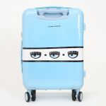 Vali Chiara Ferragni Logomania Hardshell Suitcase Màu Xanh Nhạt Size Cabin