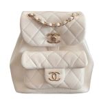 Balo Chanel Small Backpack Lambskin & Gold Màu Trắng