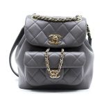 Balo Chanel Small Backpack Lambskin & Gold Màu Xám