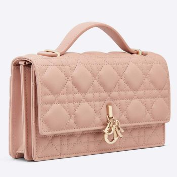Túi Xách Dior Pochette Lady Con Asa Superior Màu Hồng Nude