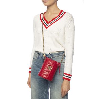 Túi Đeo Chéo Gucci  GG Marmont Mini Bucket Bag Màu Đỏ