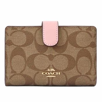 Ví Nữ Coach Signature Wallet Bifold 23553 IMPWD Màu Nâu - Hồng Nhạt